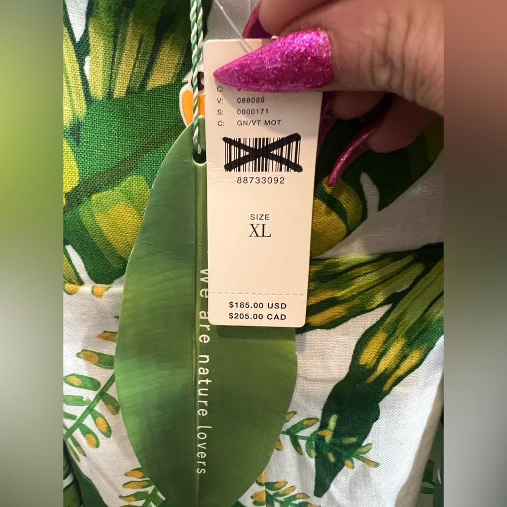 Anthropologie Farm Rio Tropical Forest Sleeveless V-Neck 
Mini Dress, XLARGE NWT - Picture 6 of 7